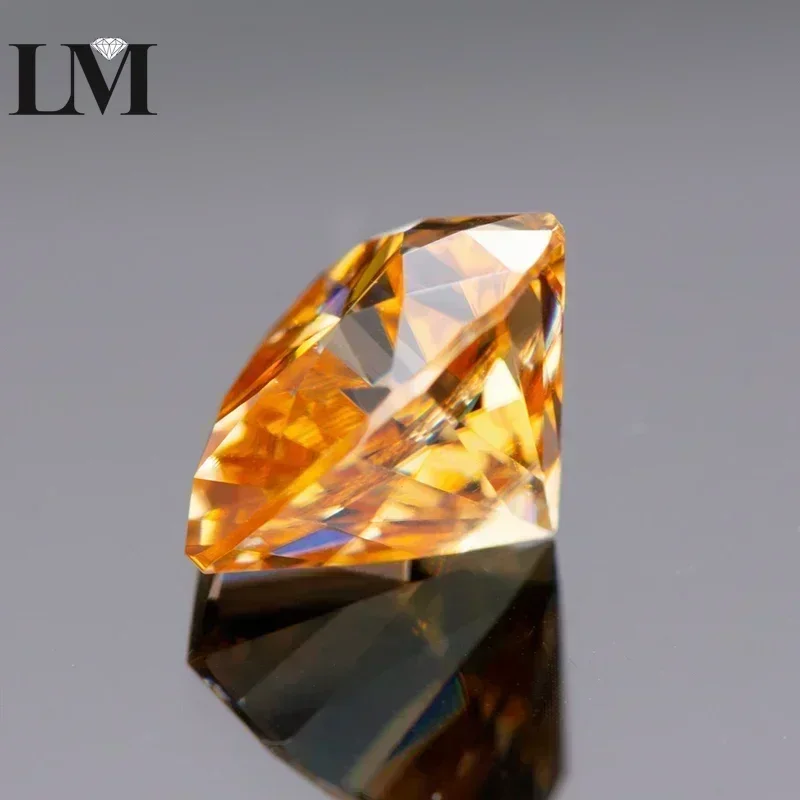 

Moissanite Stone Champagne Color Heart Shape VVS1 for Pass Diamond Tester Czochralski Method Gemstone with GRA Certificate