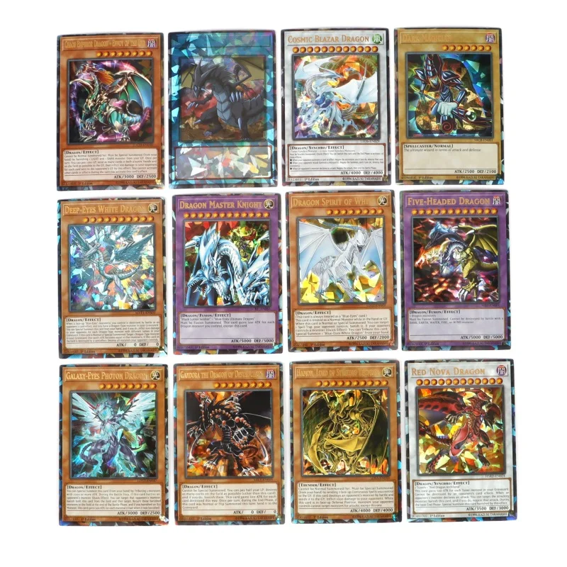 72PCS Yugioh Cards with Tin Box Yu Gi Oh Card Holographic English Version Golden Letter Duel Links Game Card Blue Eyes Exodia