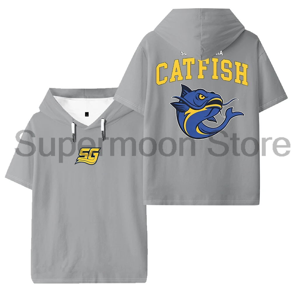 تشاد باورز جنوب جورجيا سمك السلور شعار مقنعين تي شيرت 2025 برنامج تلفزيوني قصير الأكمام المحملة النساء الرجال في الهواء الطلق ملابس الشارع الشهير