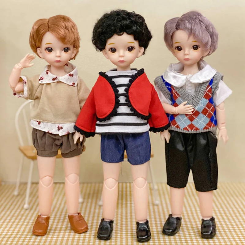 30CM Cool Boy Bjd Doll 18 Movable Joints Dolls With Sport Witer Suit Make up DIY Bjd Doll With Glass Gifts For Children BJD Toy