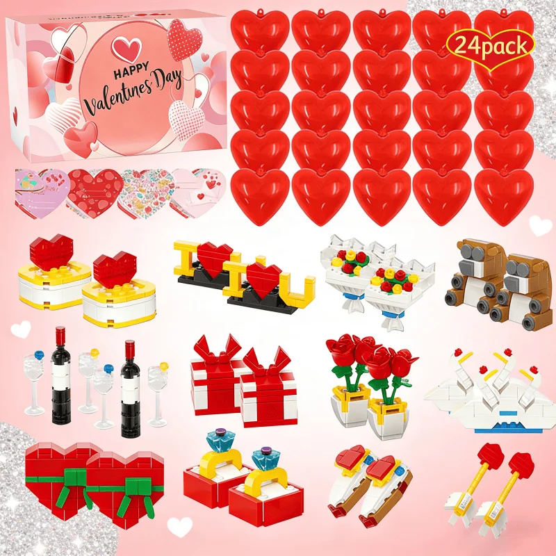 Valentinstag-Partygeschenke, Geschenke für Kinder, 30-teiliges Squishy-Zappelspielzeug mit bunten Tassen, DIY Whack a Mole Game Briefpapier-Set Pa