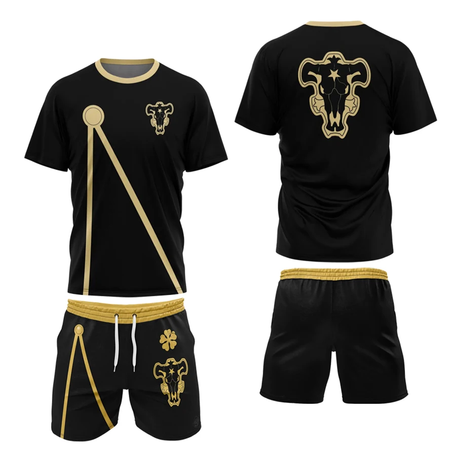 Bandai Black Clover Black Bulls Anime Allover Print Adult Kids T-Shirt & Shorts Athleisure Set Summer Quick-dry Soft Lightweight