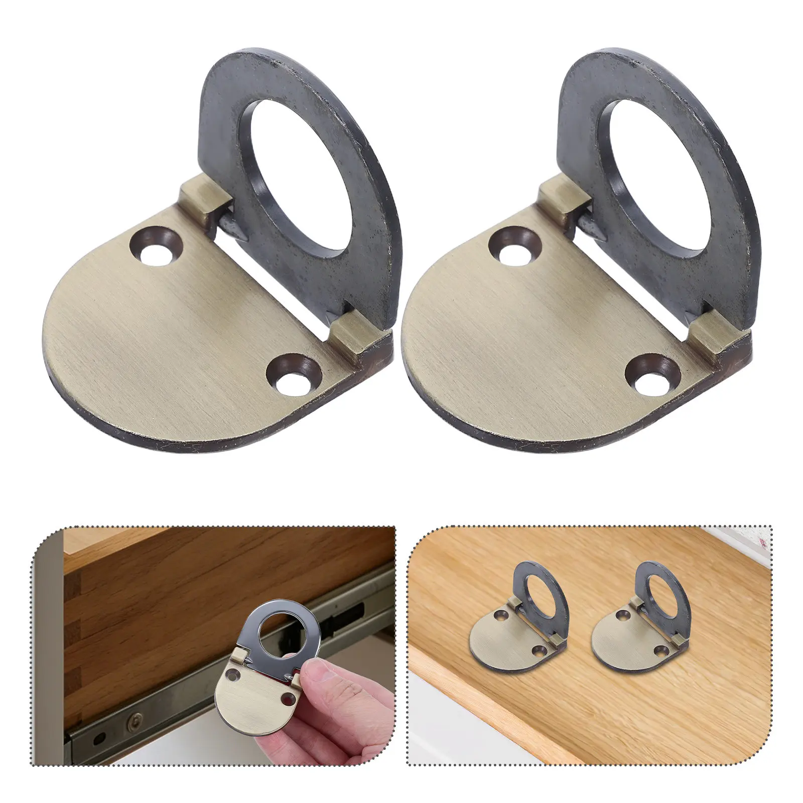 2Pcs Recessed Kitchen Cabinet Handles Zinc Alloy Brushed Invisible Furniture Drawer Pulls Hidden Concealed Cupboard Door Pulls