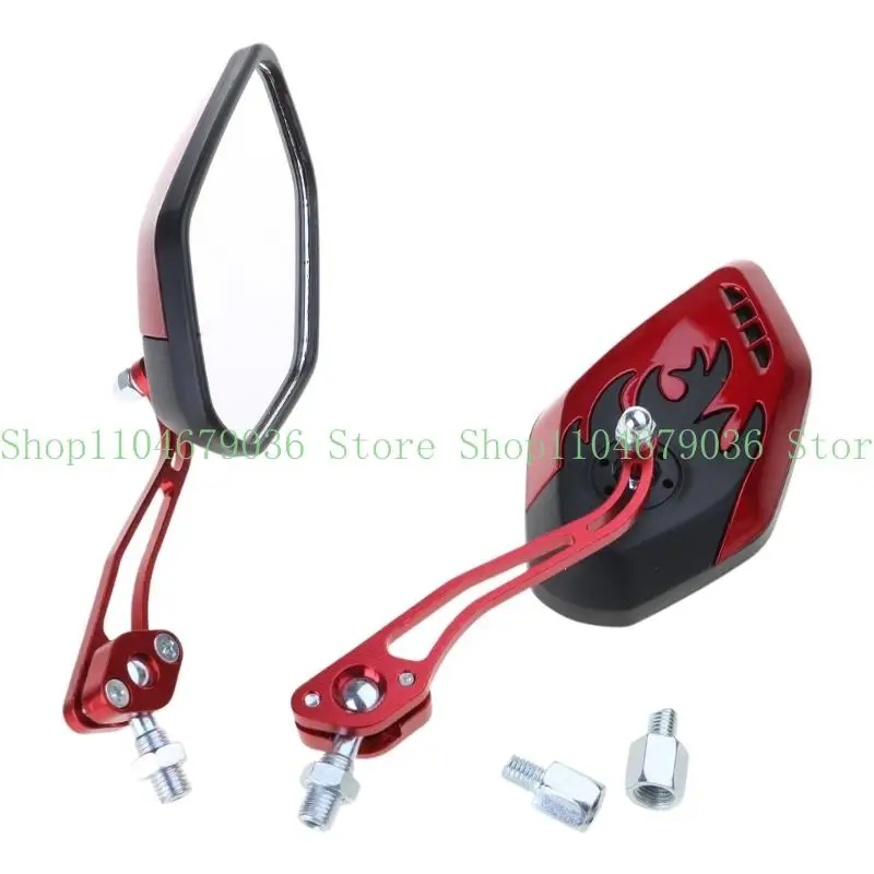 652F 1 Pair Universal Motorcycle Rear View Black Handle Bar End Side Rearview Mirrors