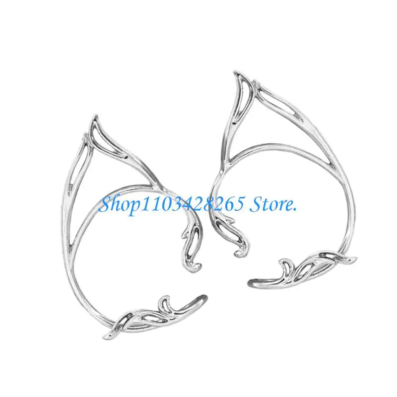 Modern Earrings Cuff Ear Clips Abstract Cutout For Themed Parties And Artistic Occasion G2TE