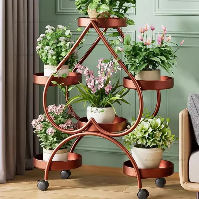 Flower Shelf Living Room Plant Shelves Floor Type Balcony Indoor Multilayer Plant Shelves Outdoors Garden Furniture Posture FYPS