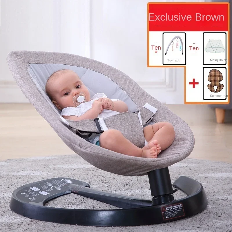 Cuna de bebé con manivela manual, mecedora ergonómica con mosquitera, juguetes para dormir, chupete, reclinable