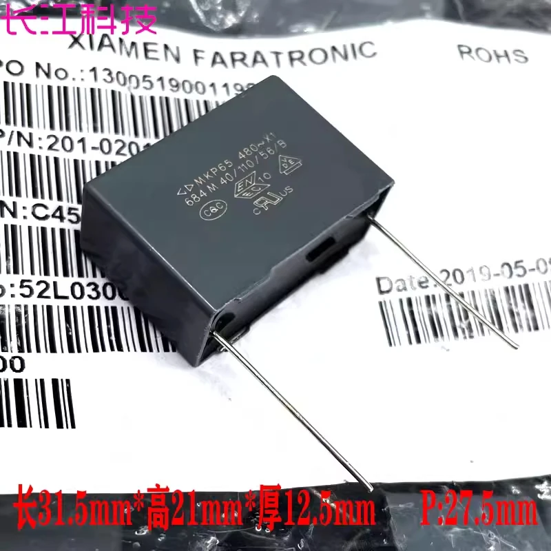 

Пленочный конденсатор Farah MKP 684 680nf 0.68uf 480v 440v 1000v 1kv X1 для безопасного использования