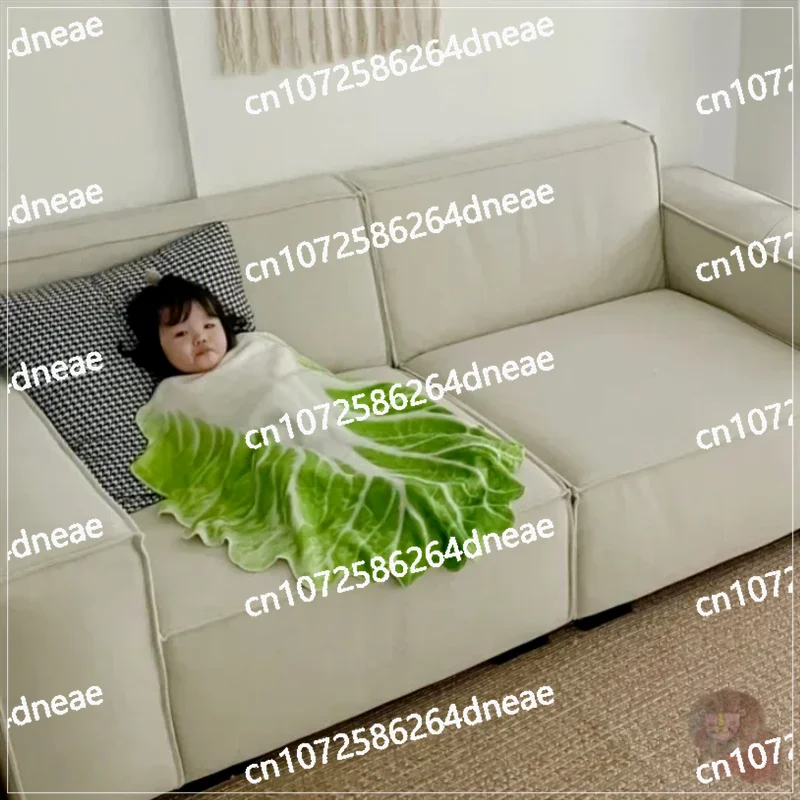 

Doll vegetable blanket funny cabbage blanket flannel casual blanket creative baby quilt cute leafy Internet celebrity