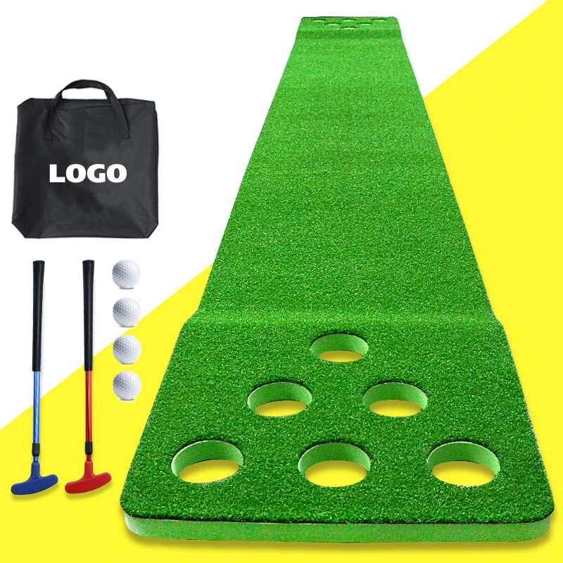 

Indoor Golf Putting Green Mat Foldable Training Golf Practice Mat with Putter & Carry Bag