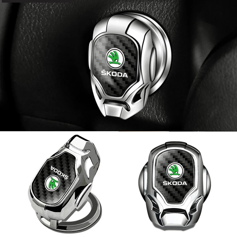 

One-click Start Button Sticker Protection Cover Decals Auto Accessories For Skoda Octavia 2 3 Fabia Superb Rapid Kodiaq Karoq