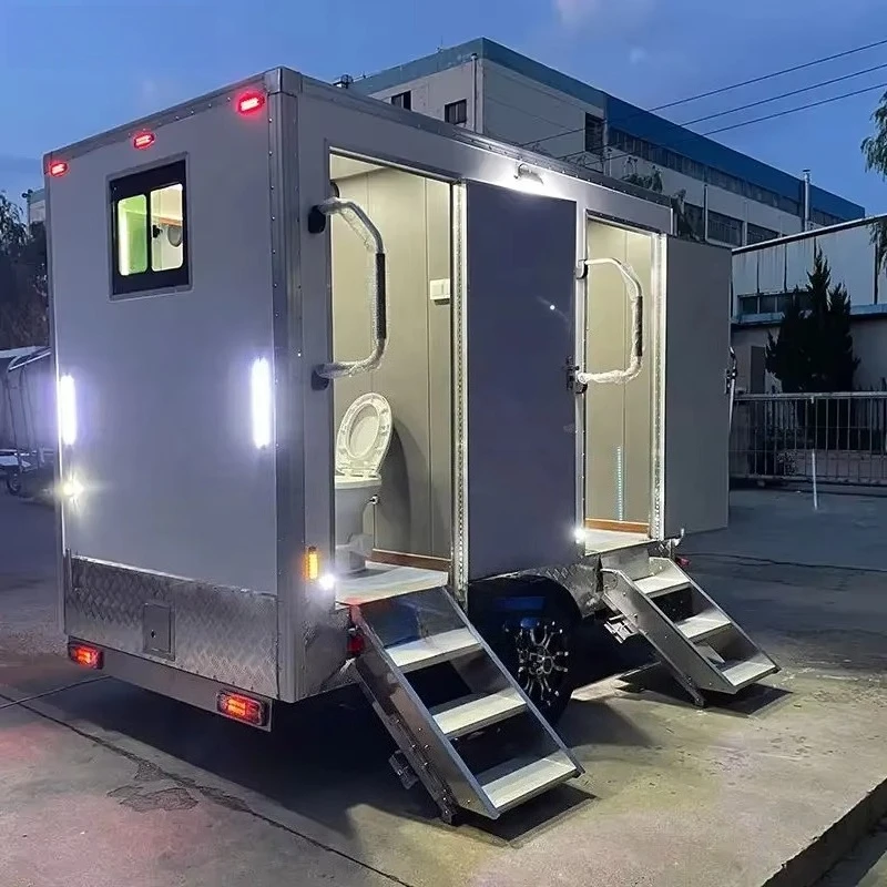 Customized New 3-Stall Mobile Restroom Trailer Portable Toilet Potty with Shower Bathroom Multifunctional