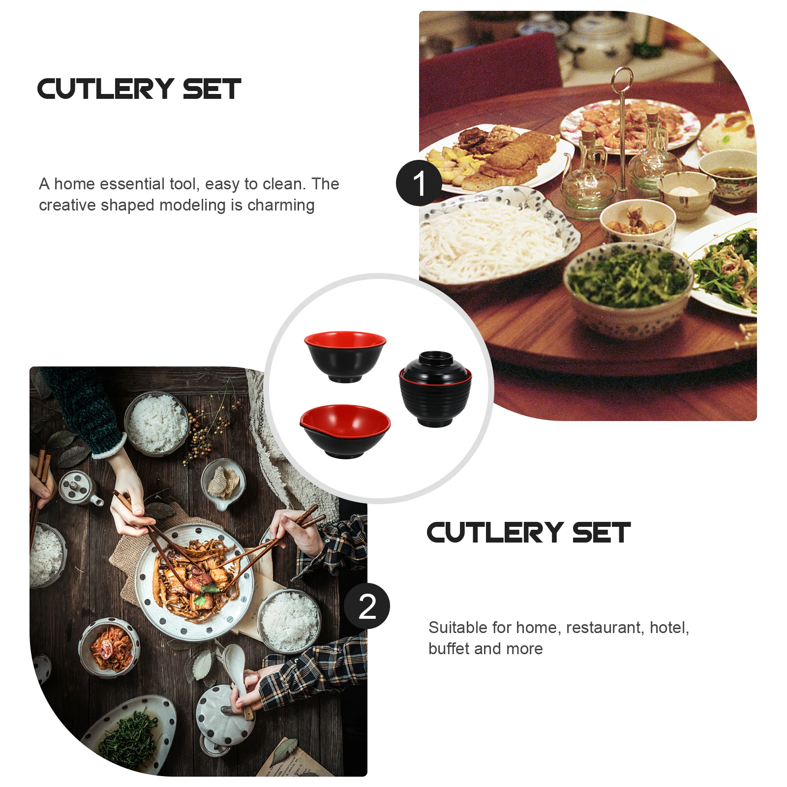 

3pcs Soup Bowl Set Premium Food Bowls Multifunctional Rice Bowl With Lid Home Restaurant Hotel Tableware Easy Clean Gift