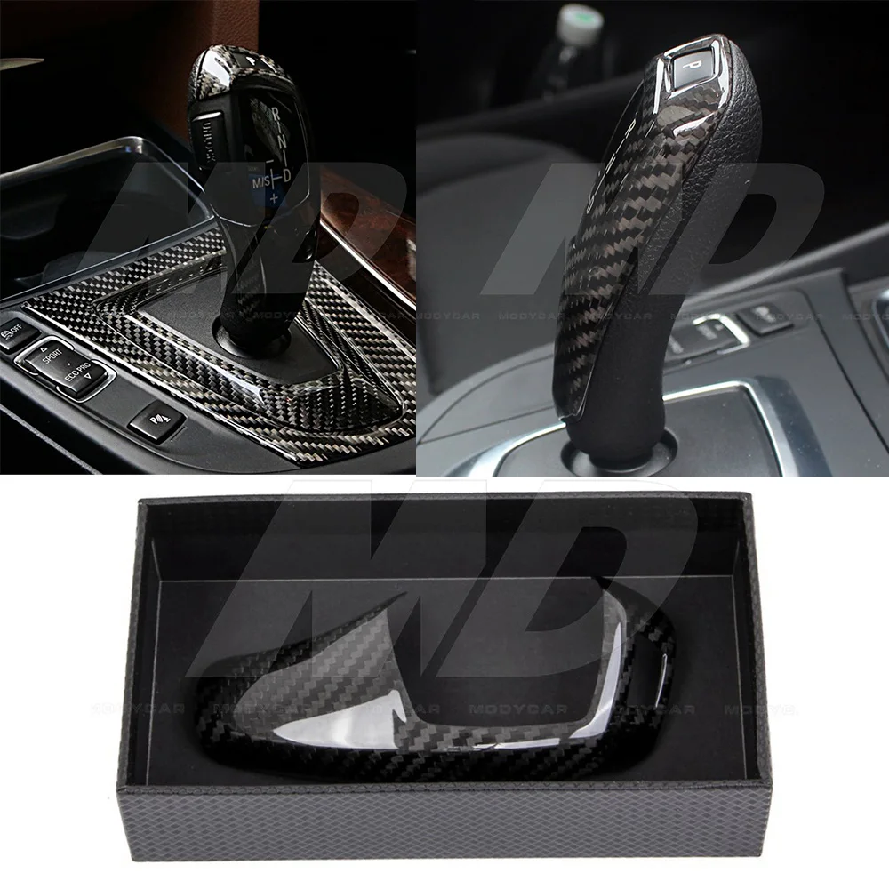 For BMW 5 Series F10 F18 2010-2016 Real Carbon Fiber Customized Gear Shift Knob Cover