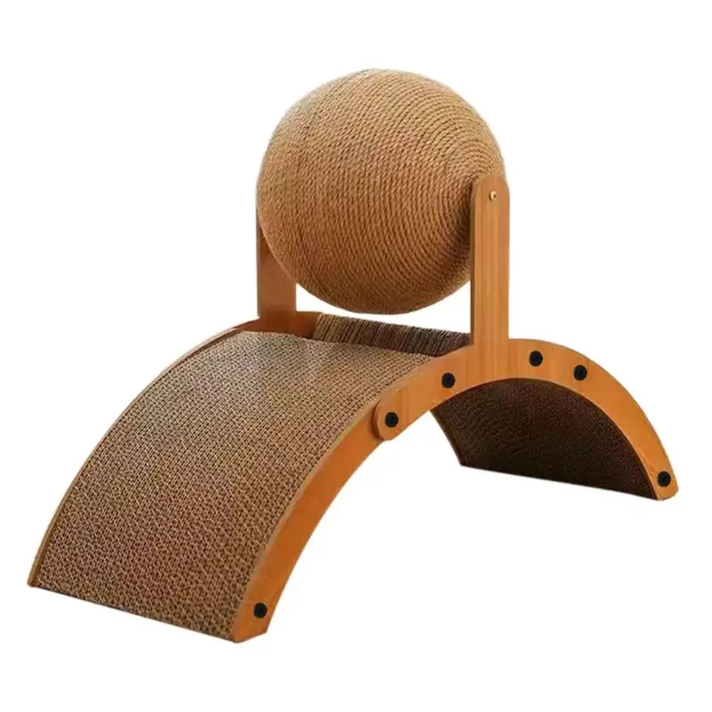 

Cat Scratcher Ball Scratching Post For Cats Vertical Scratcher With Corrugated Base Interactive Kitten Toy For Play Rest Senior