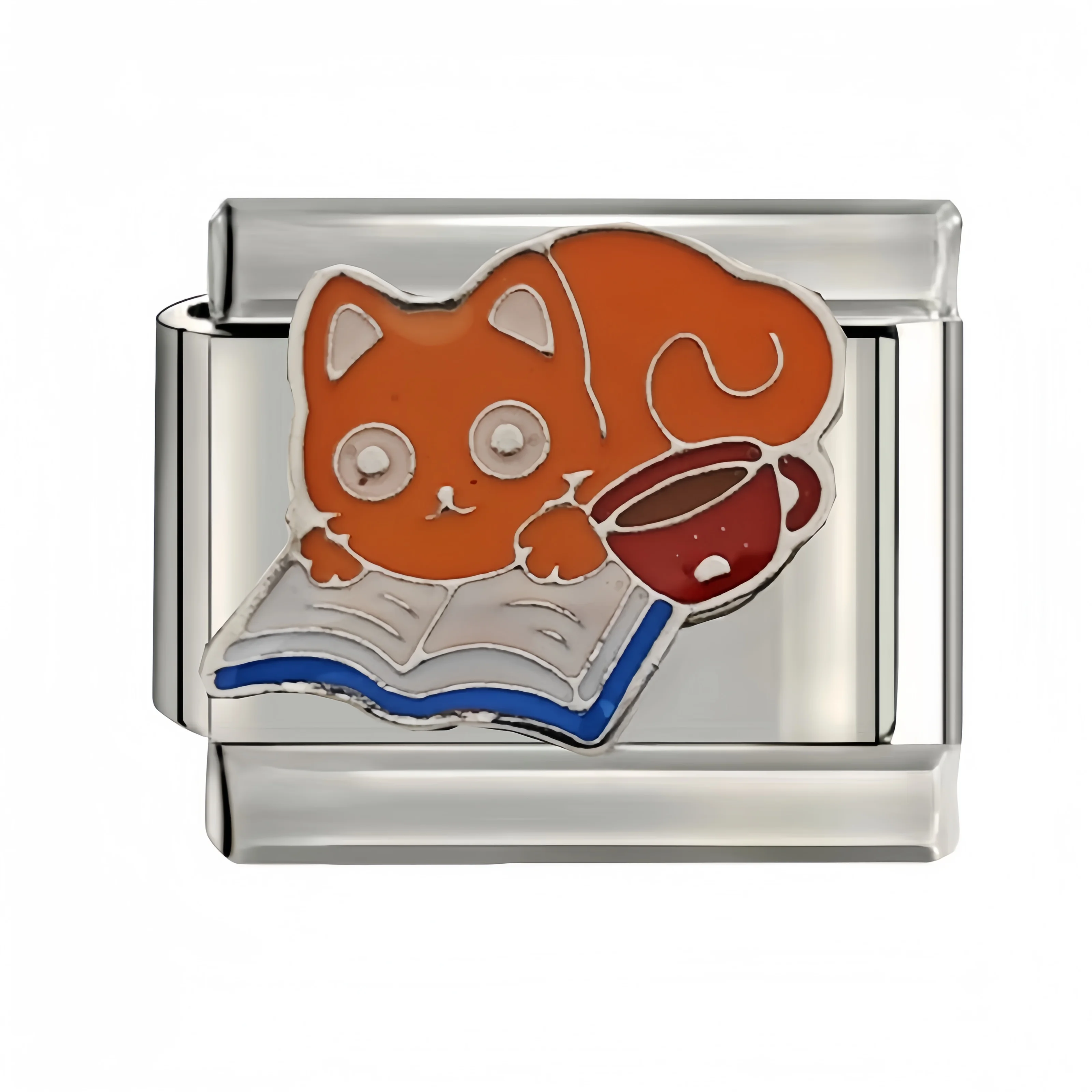 2024 New Women\'s Fashion Cute Cat Italian Charms Links Beads Fit 9mm Stainless Steel Bracelet Making Jewelry