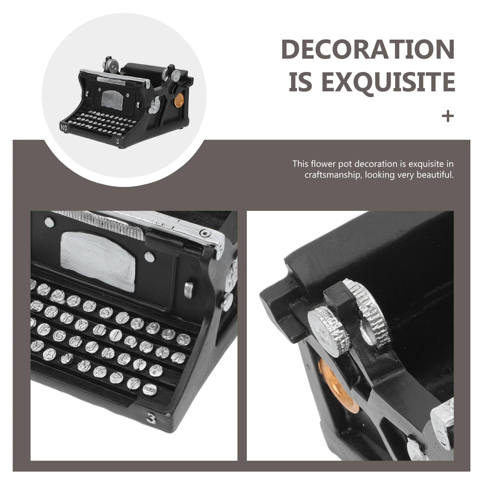 

Resin Typewriter Flowerpot Creative Home Decor Planter Pot Desktop Flower Pot Floral Arrangement Holder Durable Ornament