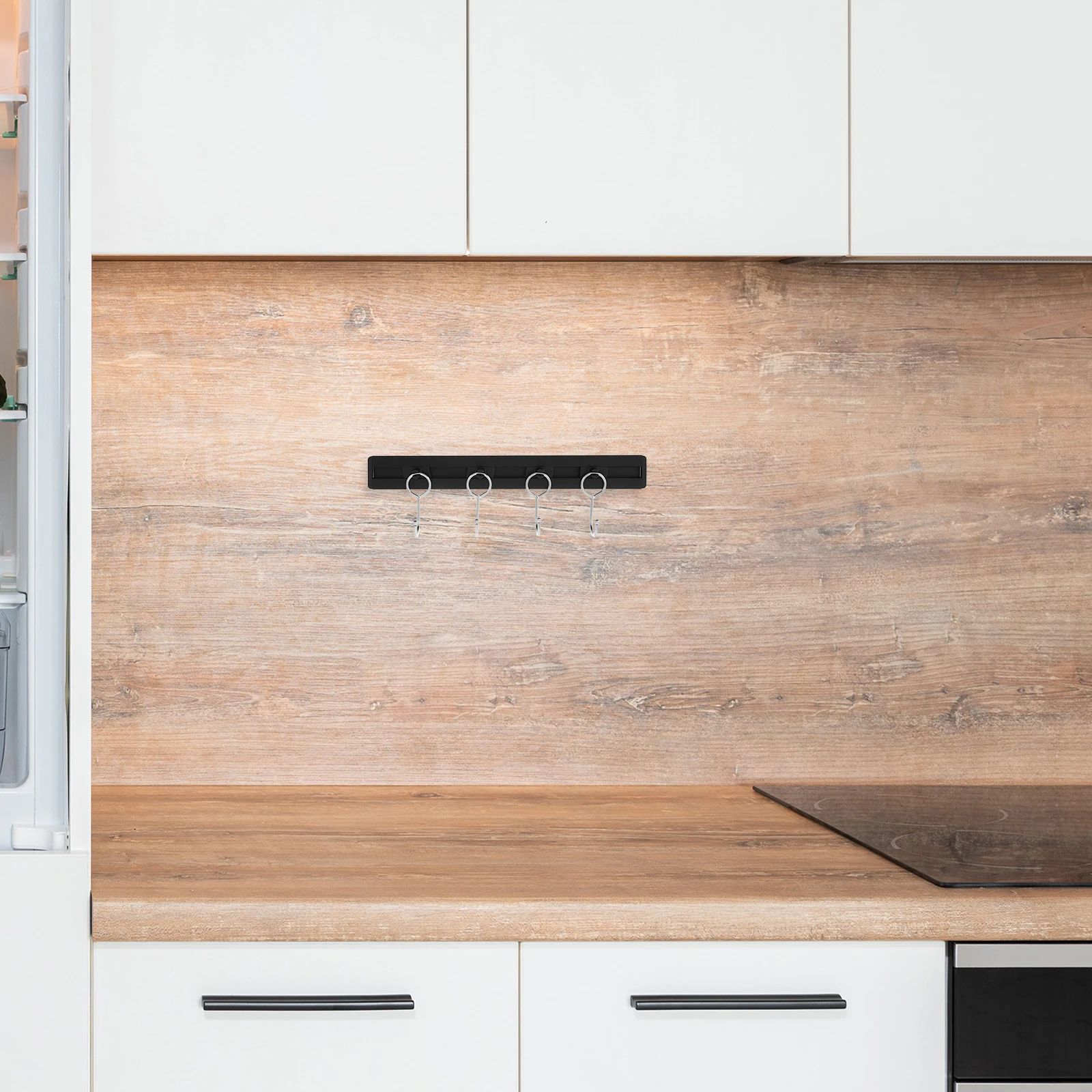 Multifunctional Kitchen Hanging Rack Utensil Holder Spatula Spoon Pan Storage Hook No Drill Easy Install Sliding Track Sturdy