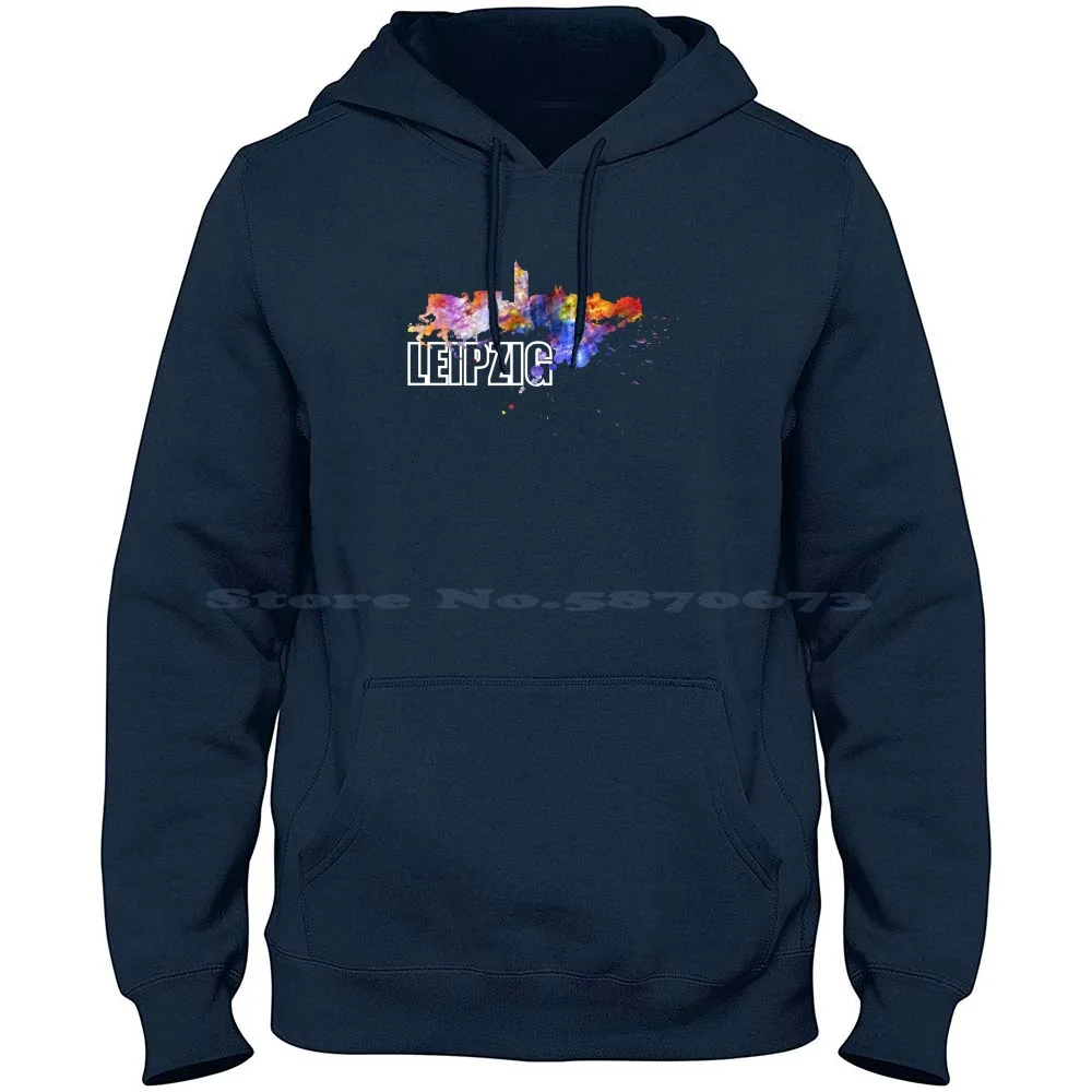 Leipzig Saxony Trade Fair City Germany Skyline 100% Cotton Hoodie Leipzig Skyline Leipzig Saxony Leipzig Germany Fair City