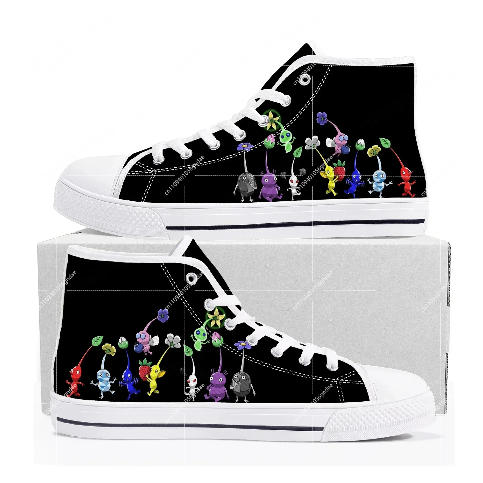 

Pikmin High Top Sneakers Hot Cartoon Game Mens Womens Teenager High Quality Fashion Canvas Shoes Casual Tailor Made Sneaker