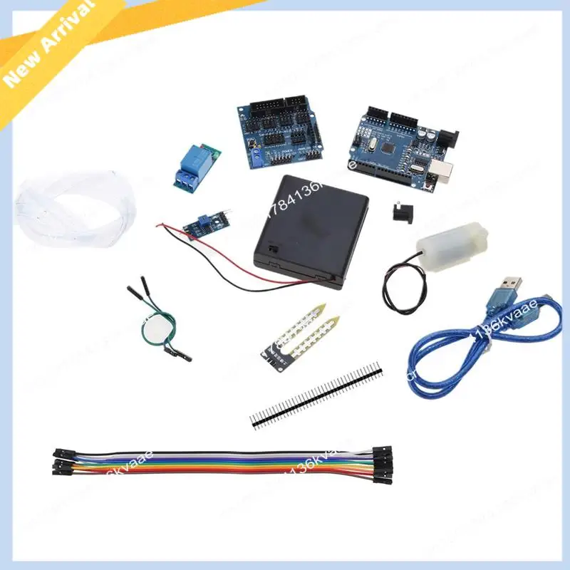 Sistema de riego automático M01K, Kit de bricolaje de autorriego, bomba de agua de flores para invernadero de jardín, módulo de relé con Sensor de humedad del suelo