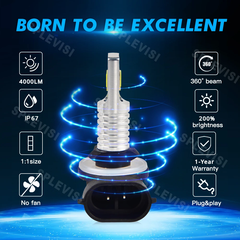 8000LM 70W 9V-24V LED 881 Headlight Xenon White Upgrade For Arctic Cat Sabercat 500 500 LX 600 EFI 600 LX EFI Snowmobile Bulbs