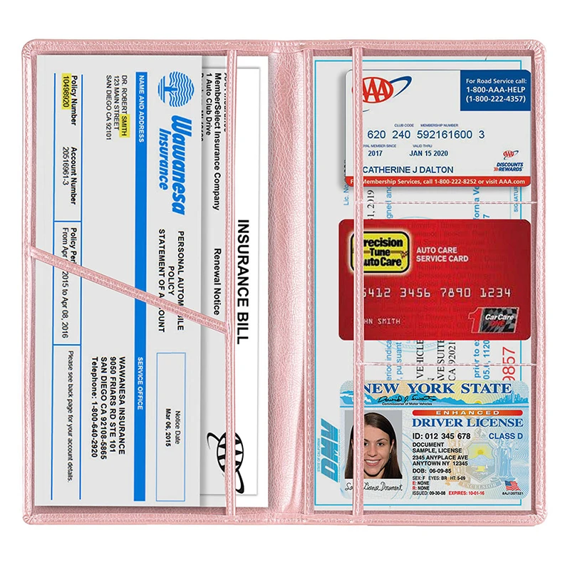 Car Registration Insurance Card Holder Driving License Cover Handwork Car Auto Documents Drivers License Holder Storage Bag