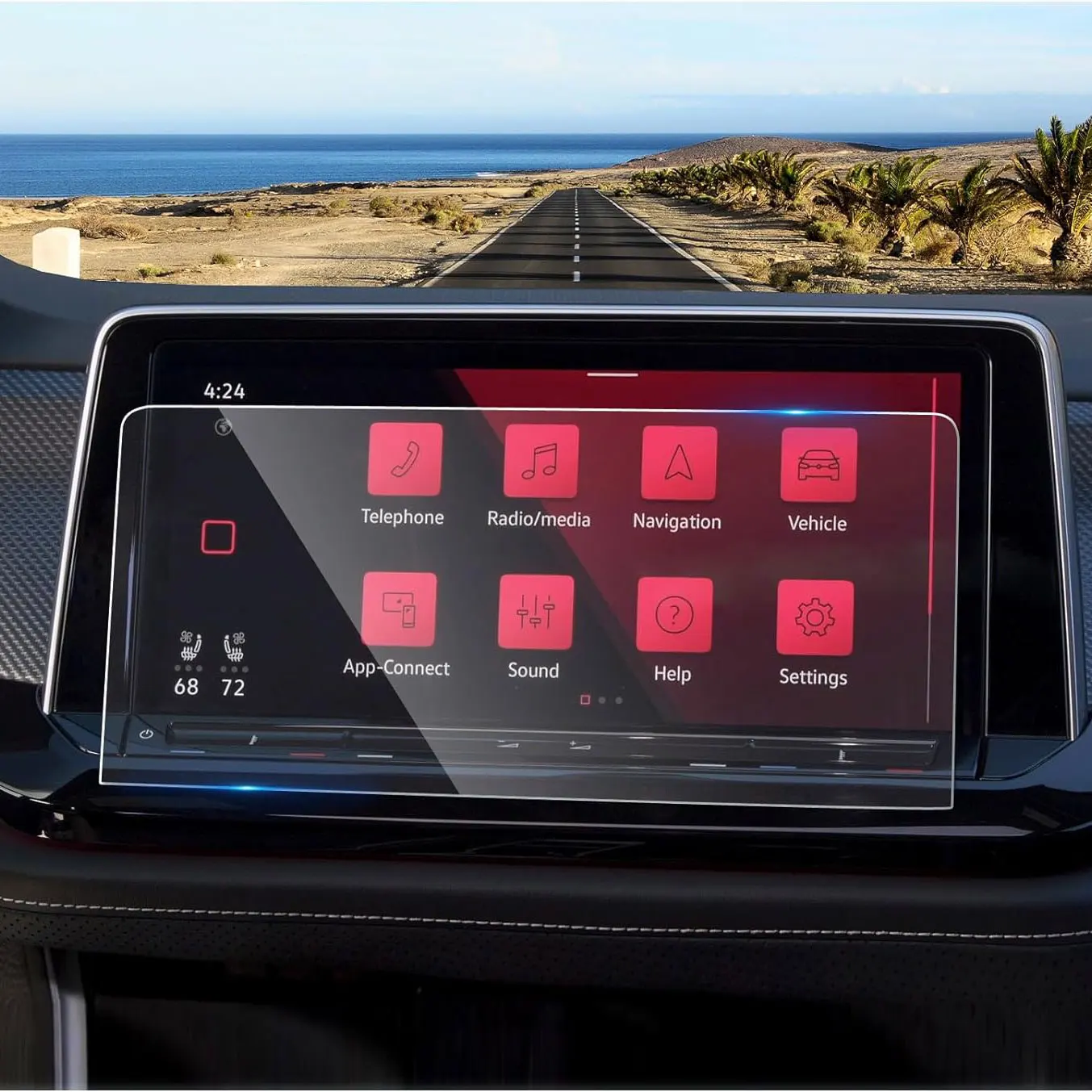フォルクスワーゲン用強化ガラススクリーンプロテクター,12インチ,アルコールスマートフォン用センサーデバイス,GPS,e-te,e-law,r-line,Camp,2024
