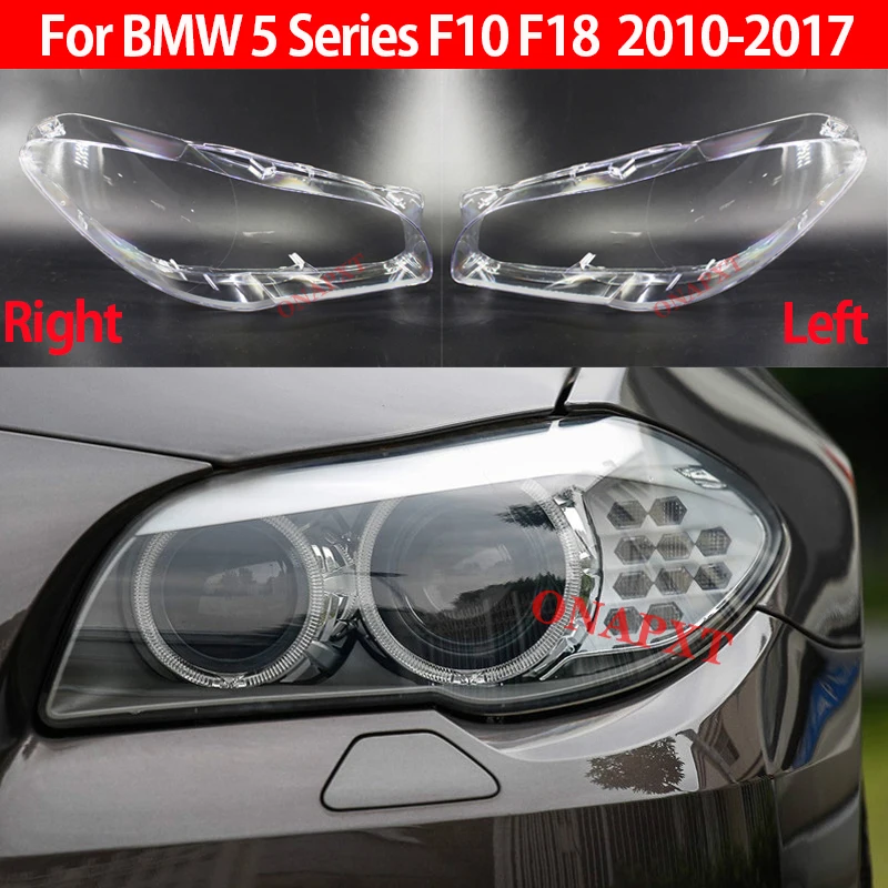 Auto Light Caps For BMW 5 Series F10 F18 528i 530i 535i 2010-2017 Car Headlight Cover Lampcover Lampshade Lamp Glass Lens Case