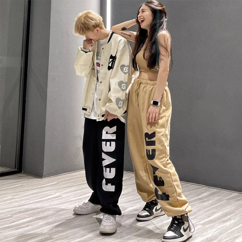 

dance sweatpants women's black tied feet loose drawstring casual pants straight Harlan sweatpants women's tide ins