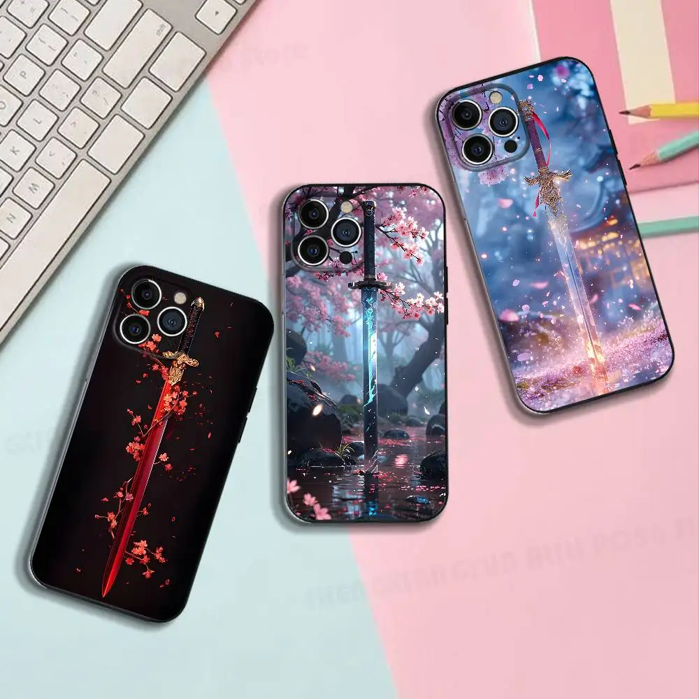 

Domineer Beauty Sword Silicone Phone Case For IPhone 17 16 15 14 13 12 11 X XS Plus Pro Max Shockproof Soft Cover