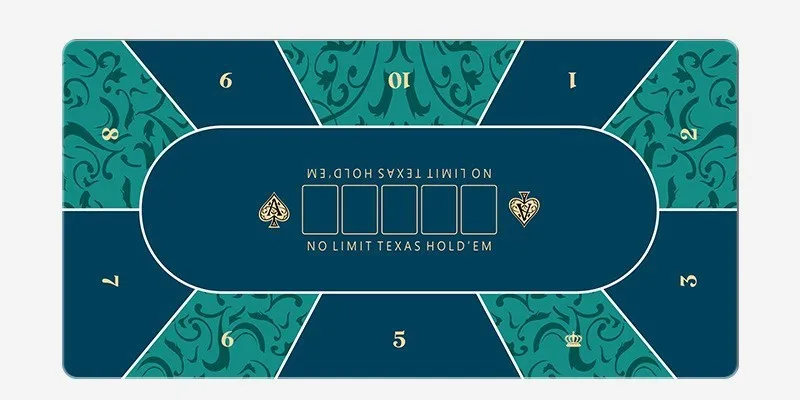 

Premium Rubber Texas Holdem Poker Mat 120x60cm 10 Player Card Table Mat Durable and Portable