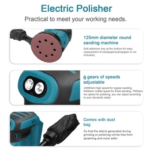 مطحنة الخشب اللاسلكية المدارية ، تلميع السيارات الكهربائية ، صنفرة ، محرك بدون فرش ، 125 مم ، 90 واط أعلى 10 مبيعات روتو مداري ساندر - رقم 1