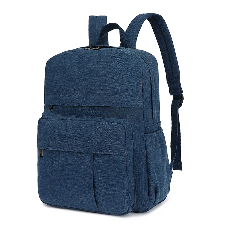حقيبة ظهر رجالية من القماش مقاومة للاهتراء، سعة كبيرة 15.6 بوصة لتخزين الكمبيوتر، حقيبة ظهر نسائية محمولة متعددة الجيوب للسفر