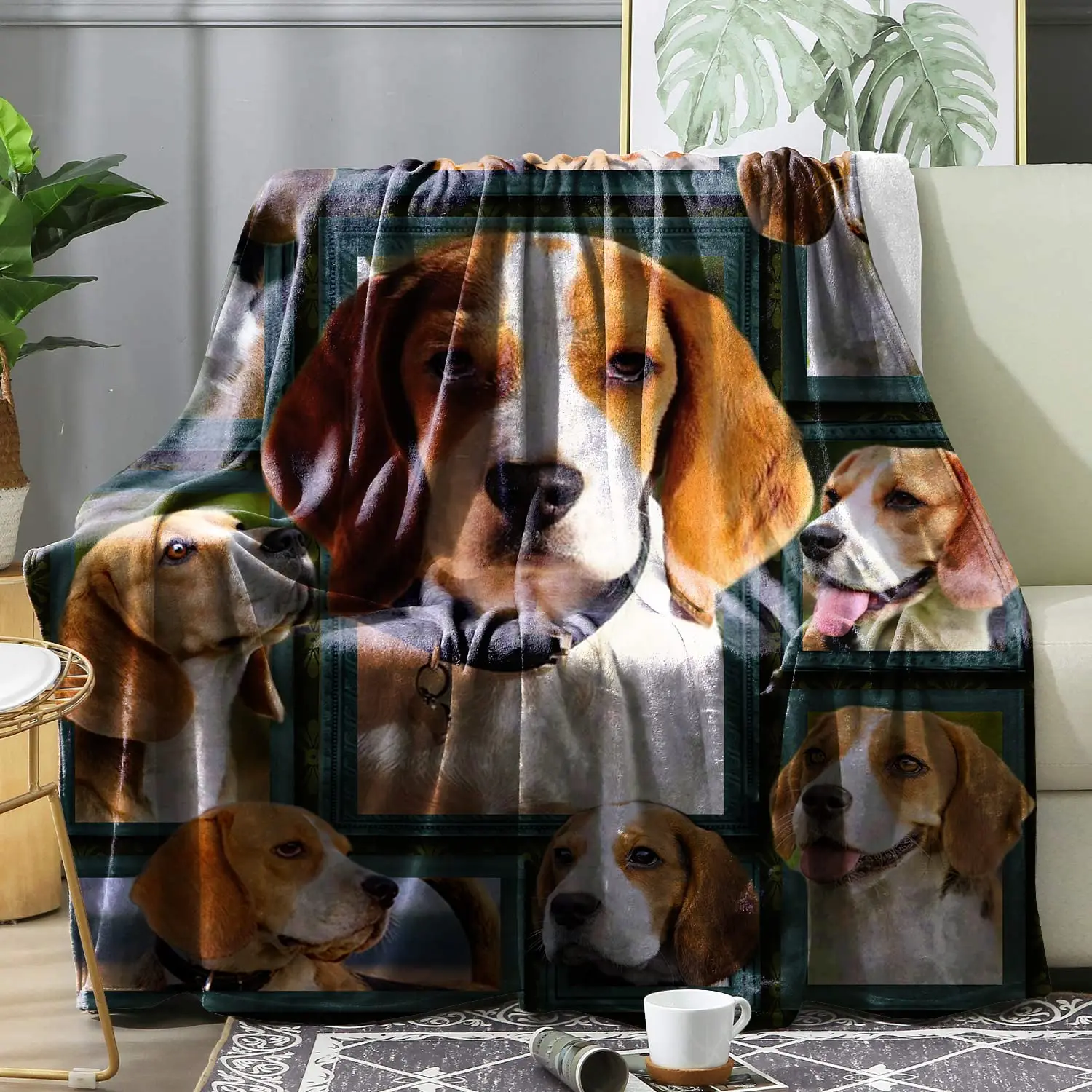 

Beagle Dog Blanket Flannel Throw Super Soft Cozy Warm for Couch Chair Bed Sofa Office Gift Adult Home Decor