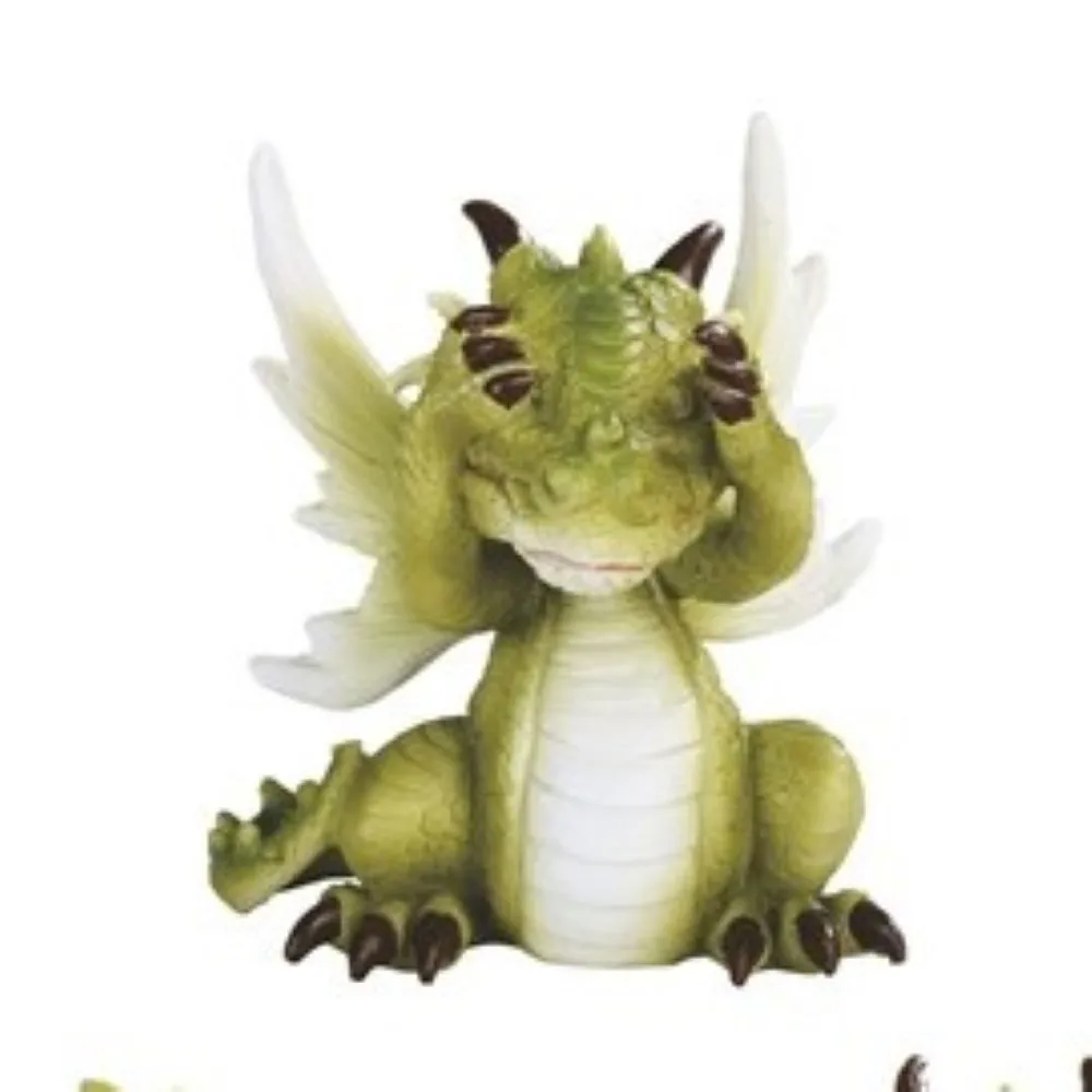 3-PC Hear See Speak No Evil Cute Green Dragon Baby 3.5