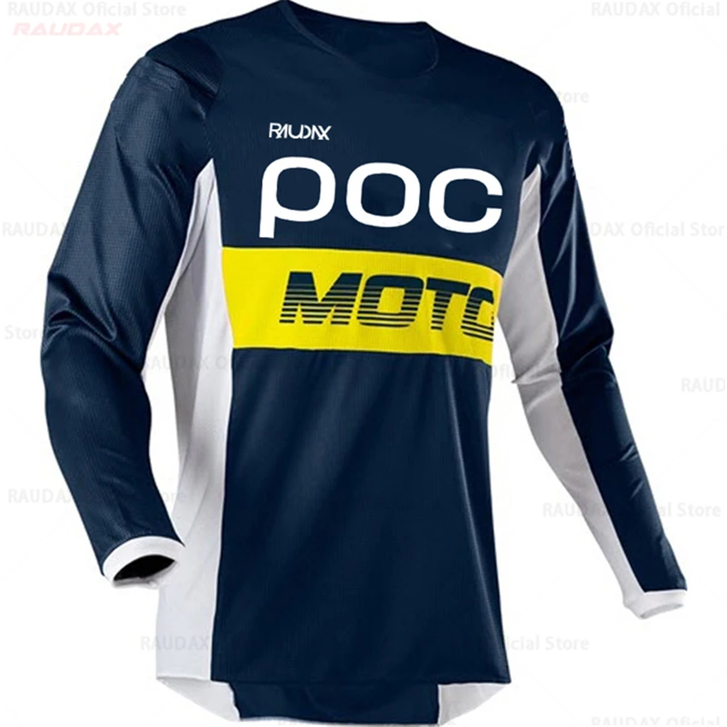 RAUDAX POC Sports Team Downhill Jerseys 2023 Long Sleeves MTB Bike Shirts Offroad Motorcycle Jersey Motocross Sportwear Clothing