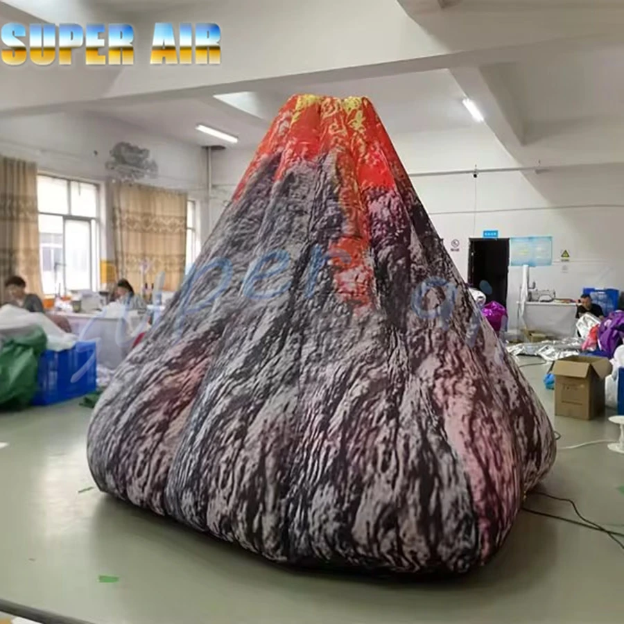 屋外装飾用のファン付きインフレータブル火山模型、インフレータブル玩具模型
