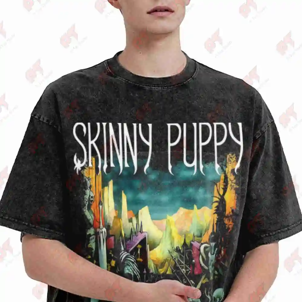 Skinny Puppy Last Rights Vintage Washed Tee Pure Cotton T-Shirt