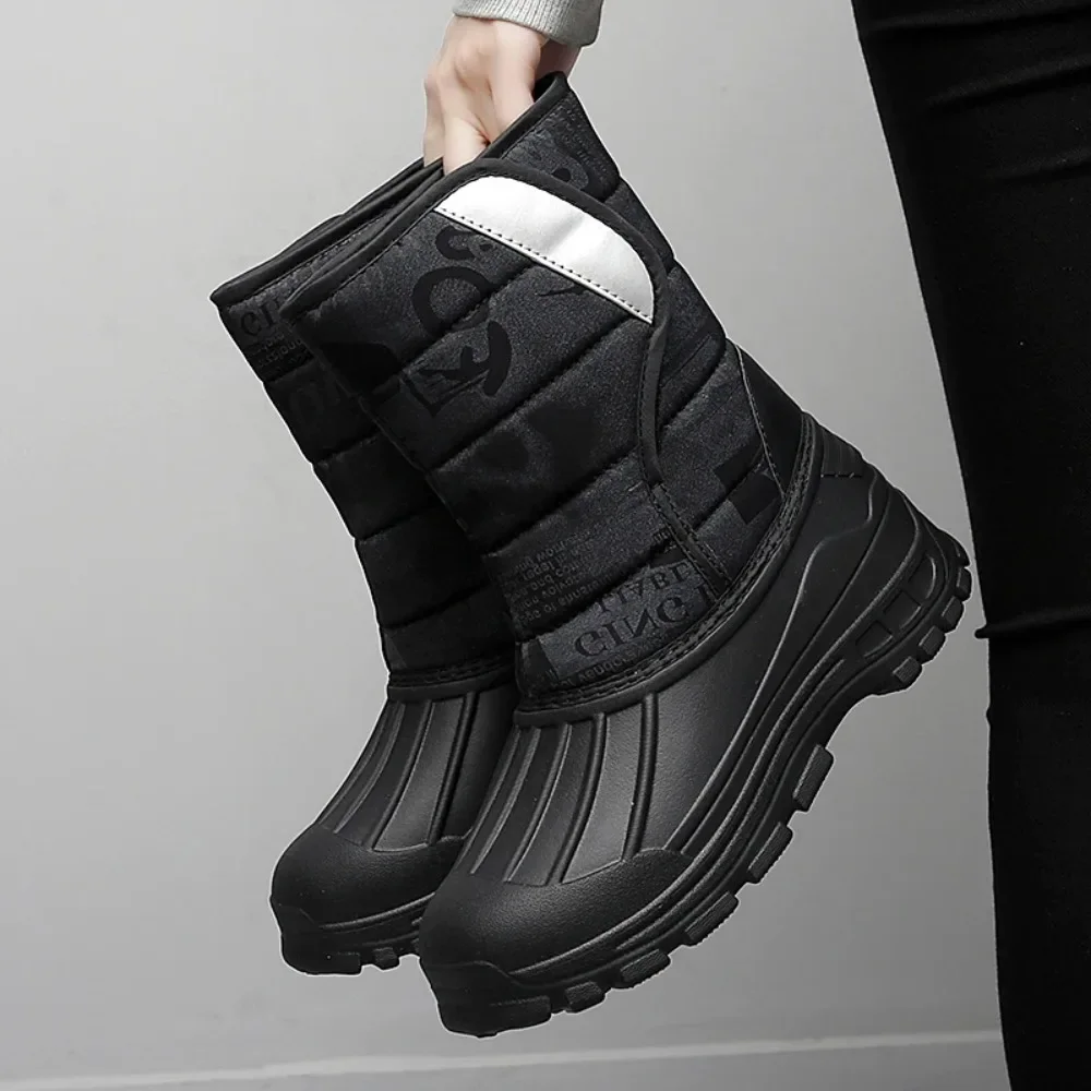 Botas cálidas, zapatos de algodón impermeables y antideslizantes, botas con pegatinas mágicas gruesas, además de botas cómodas de algodón de terciopelo