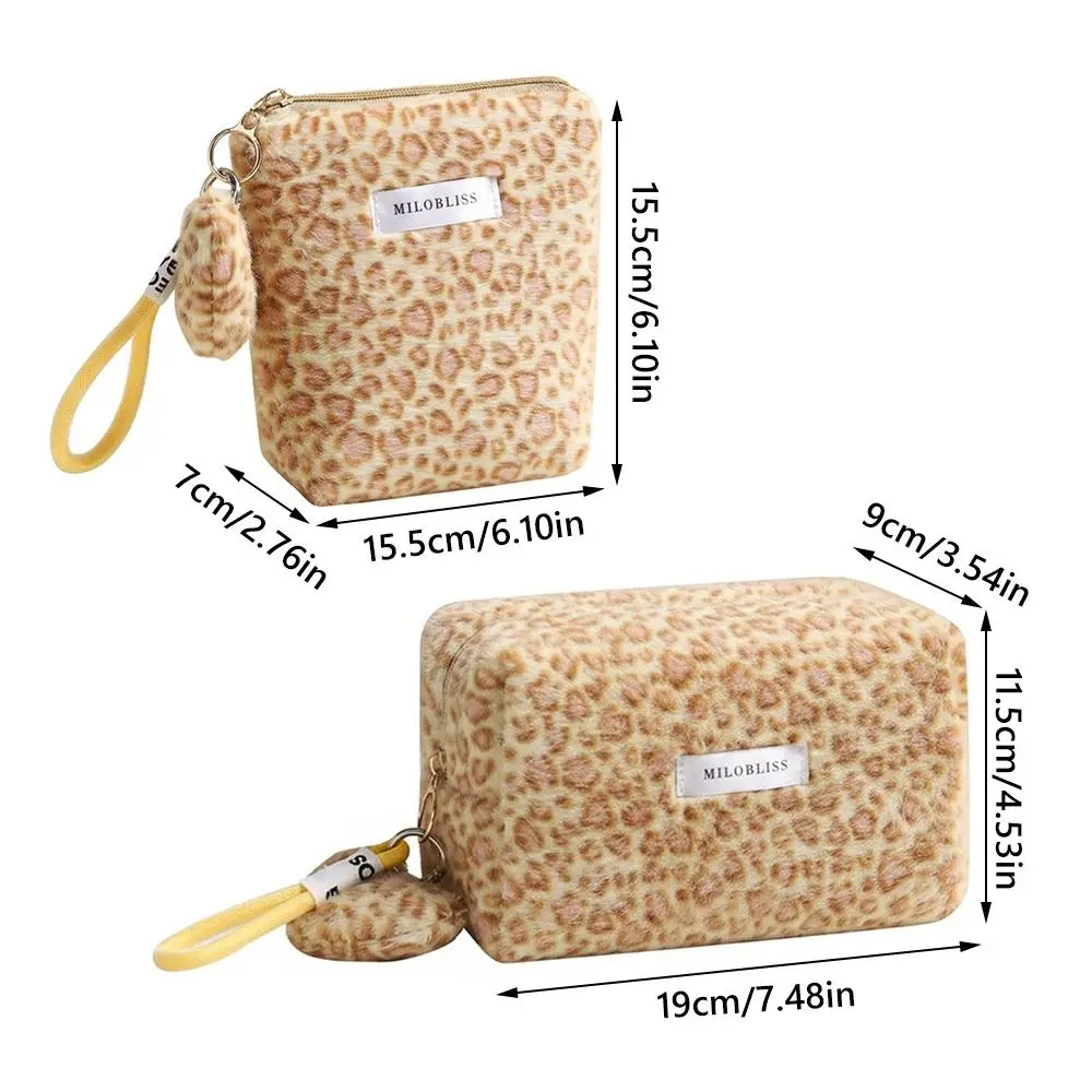 حقيبة مكياج عملية غامضة بطبعة الفهد، حقيبة مستحضرات تجميل ذات سعة كبيرة، منظم أدوات الزينة الناعم المحمول، تخزين مستحضرات التجميل