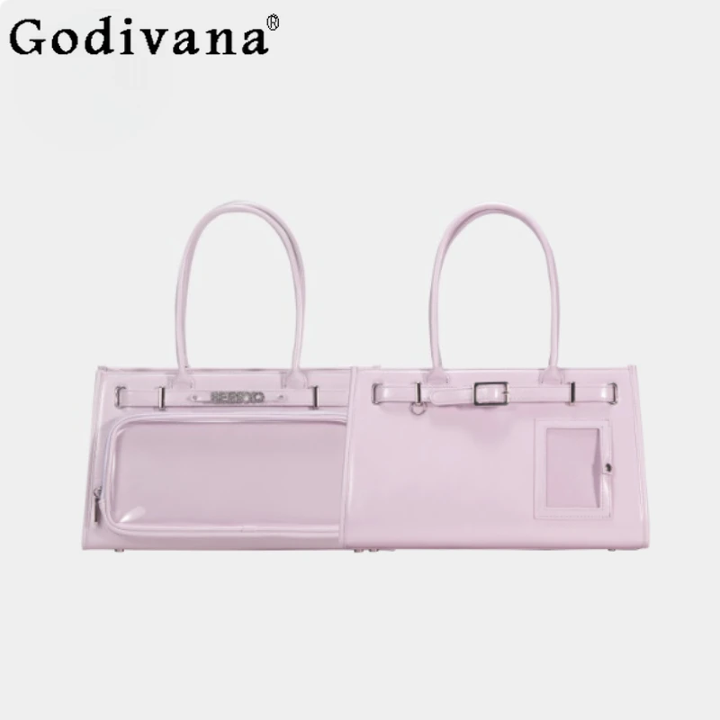 

Original Sweet Fashion Pink Handbag for Girls Women Daily Basic Sweet Elegant Large Capacity Tote Bag Female Y2k Itabag
