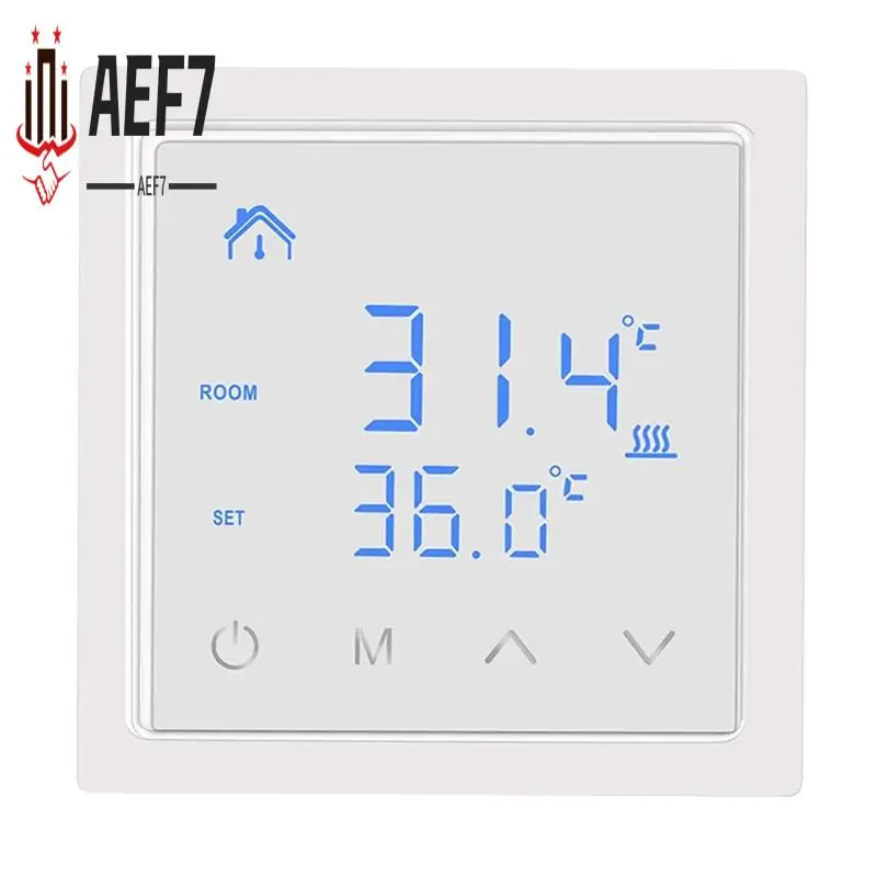 

AEF7-Smart Термостат 16A Контроллер температуры подогрева пола со светодиодным сенсорным экраном 85-265 В Управление электрическим нагревом