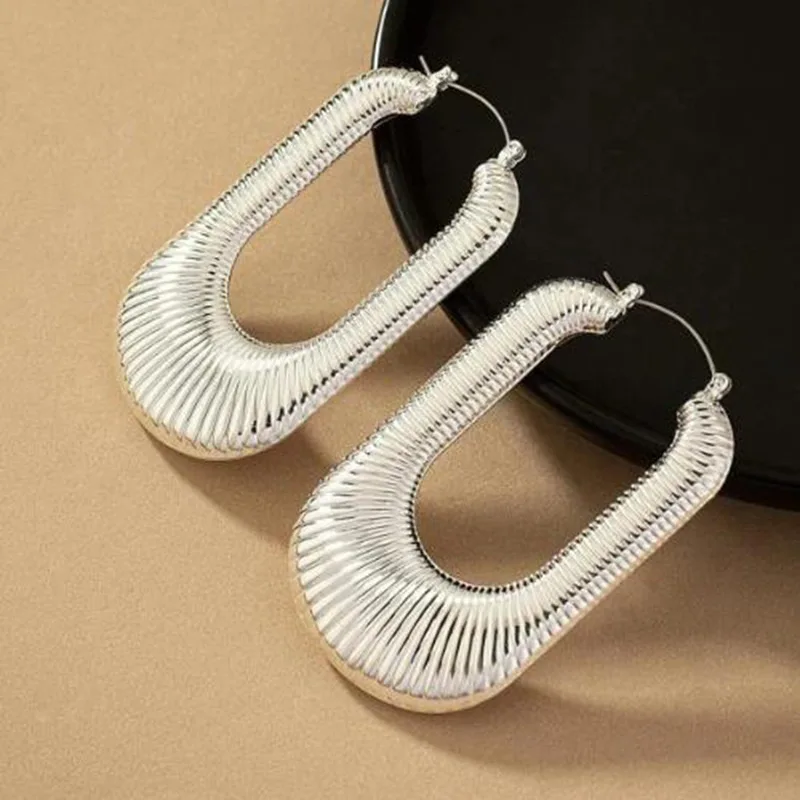 European And American Style Jewelry Exaggerated Retro Fashion Geometric Water Ripple Earrings Female Personality Design Sense