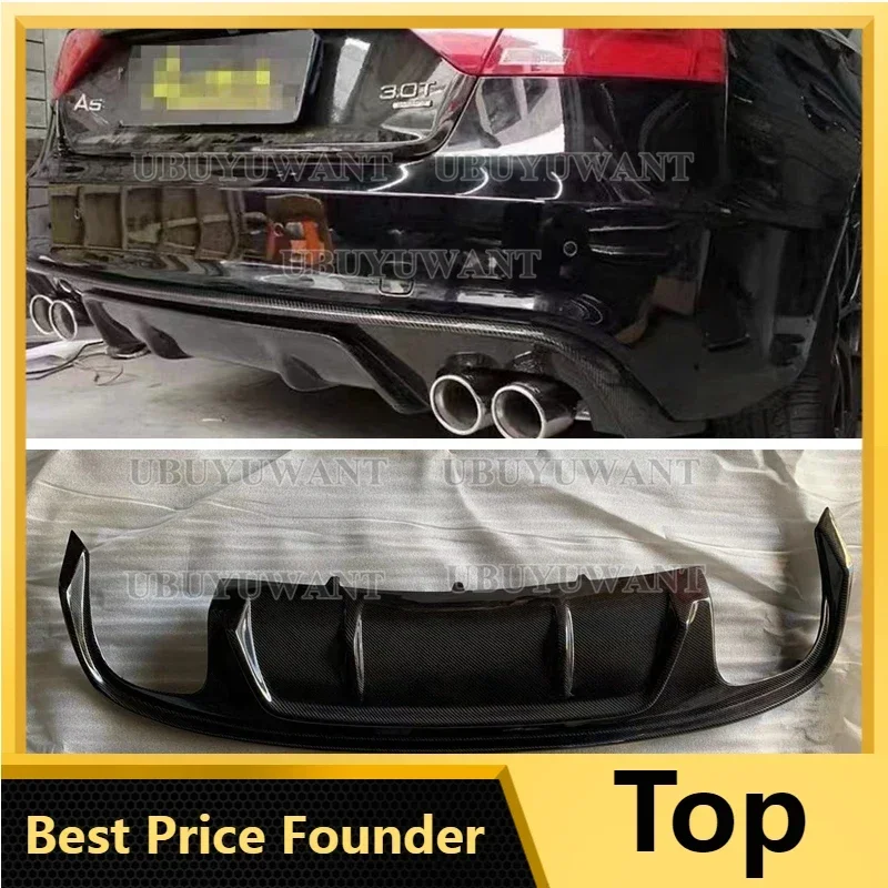 Rear Bumper Diffuser Lip Spoiler For Audi A5 S-line (ONLY FOR 4 DOORS) 2009 2010 2011 2012-2016 Carbon fiber Non For A5 Standard