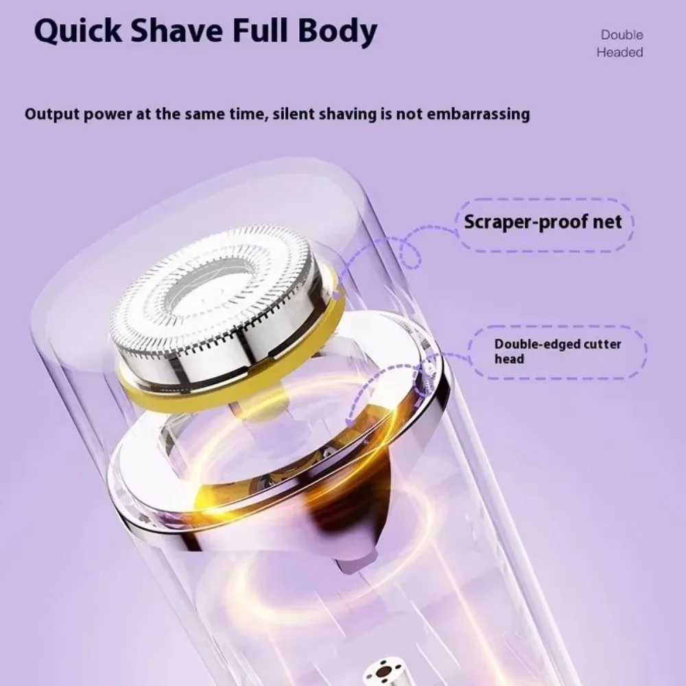 

Double Razor Head Multi-function Epilator USB Rechargeable Gentle Women Hair Remover Painless Mini Size Bikini Trimmer