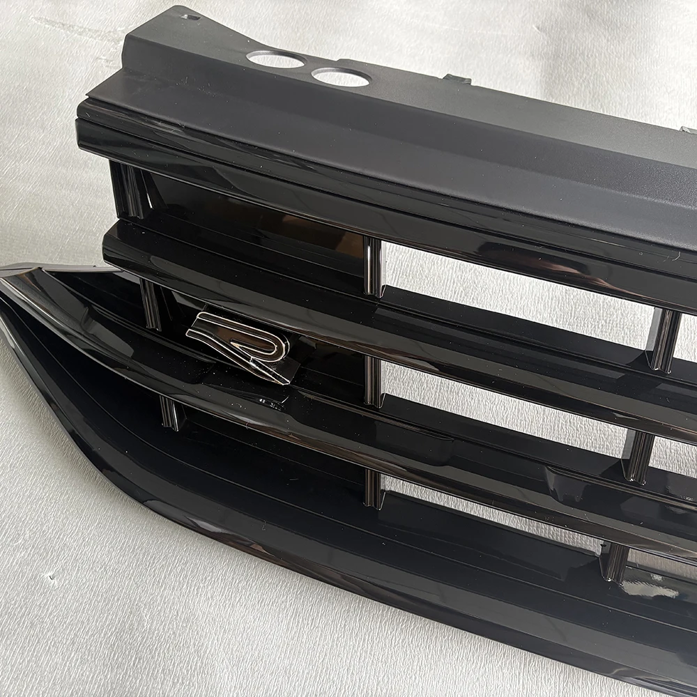 شواية سيارة لسيارة 2022+ Volkswagen Tiguan L ABS كروم أسود المصد الأمامي للسيارة شبكة مصبغة سباق الشوايات