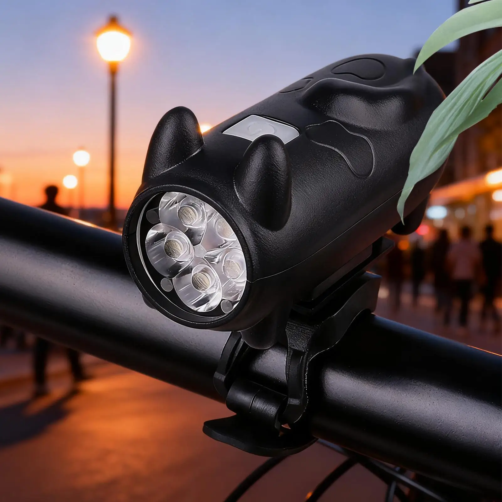 مصباح أمامي للدراجة مقاوم للماء على شكل قطة 3 أوضاع قابل لإعادة الشحن، مصابيح LED أمامية للدراجة، مصباح أمامي للقطط لدراجة الطريق الجبلية سكوتر كهربائي