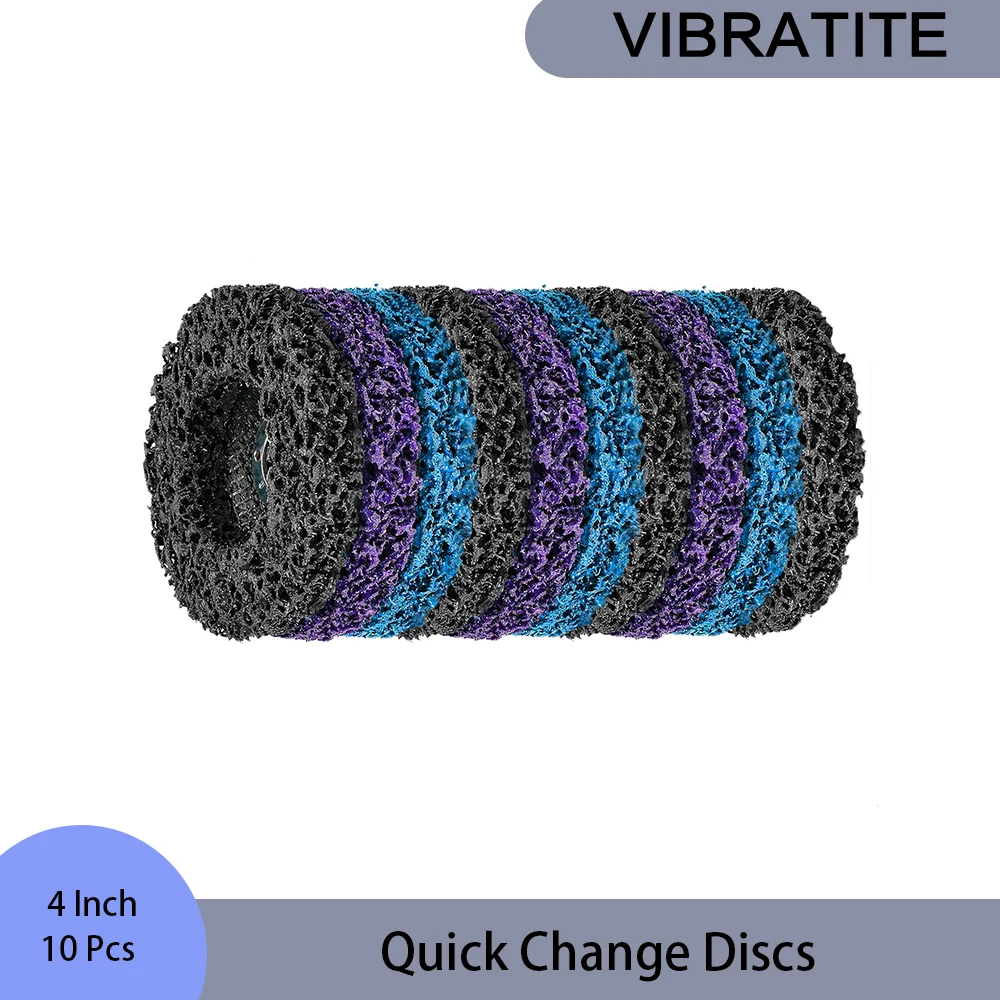 

Quick Change Discs 4 Inch Stripping Wheel 10 Pcs Blue/Purple/Black for Removing Paint Coating Rust Welds Oxidation for Metal