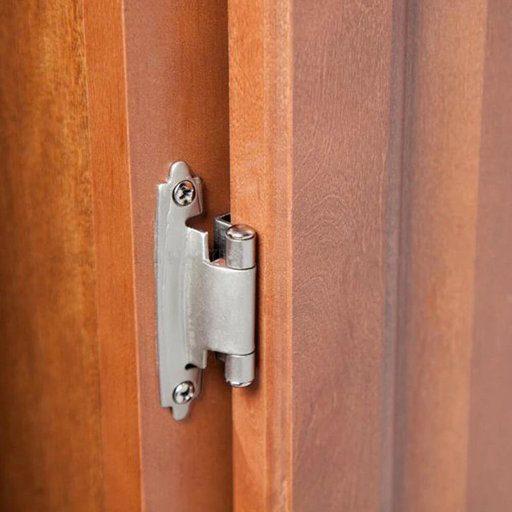 

10Pcs Premium Iron Self-Closing Spring Hinges 1.4mm Silver Rust Resistant Furniture Door Cabinet Easy Install